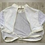 Forever 21 | White Ivory Cream Mesh See-Through Fishnet Buckle Crop Top | Medium Photo 1