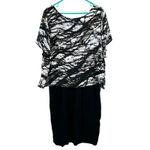 Lane Bryant Size 18 Dress Black & White Abstract Short Sleeve Formal Workwear Photo 1