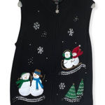 Vintage Hampshire‎ Studio Christmas Sweater Vest Black Size XL Photo 0
