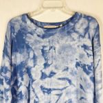 Soft Surroundings XS Sweatshirt Top Blue Tie Dye Jersey Knit Long Sleeve 1263 Photo 2