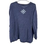 Cherokee  Navy Sweater cardigan winter Snowflake crocheted Design 1X mittens plus Photo 1