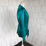 Charlie Holiday Women's Green Satin Belted Double Breasted Quest Blazer sz 4 Photo 3