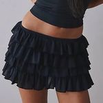 Out From Under Cammy Ruffle Trim Micro Skort BlackXL Black Size XL Photo 0