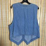 Blue Diamond Vintage 1990s Blue Denim Vest Lace Floral Appliques & Trim Large Photo 9