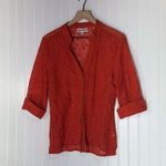 Rebecca Malone Orange Lace Cardigan Top M Cottagecore Boho Semi Sheer Coastal Photo 0