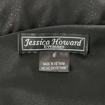 Jessica Howard Dress Womens 8 Black Silver Glitter One Shoulder Mini Cocktails Photo 4