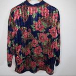 Victoria's Secret Victoria’s Secret Gold Label Top M Vintage Semi-Sheer Button Floral Metallic Photo 4