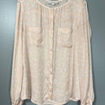 Loft Ann Taylor  Woman's Pale Pink Daisy Silky Top - Large - Minimalist Preppy Photo 0