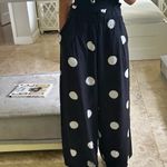 Oysho Flowy Black and White Polka Dot Pants - Size Small, Wide-Leg, Perfect for Photo 2