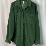 Babaton  Large Corduroy Emerald Green Shacket Button Down Oversized Longline Photo 0