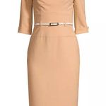 Black Halo Jackie O 3/4 Sleeve Sheath Dress NEW Fresco Size 4 Photo 0