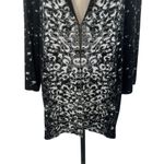 Misook Black-Multi Abstract Pattern Mid-Length Knit Blazer Jacket Plus Size 0X Photo 2