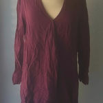 Women's Red Shirtdress Long Sleeve Size S Photo 0