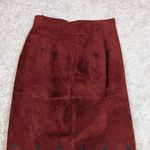 Vintage Pia Rucci Suede Beaded Embellished Maroon Skirt Suit Brown Photo 14