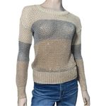 Minnie Rose Women’s Size S Gold Silver Bronze Metallic Loose Knit Sweater Photo 0