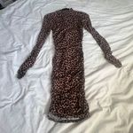 Likely NYC leopard Mock neck long sleeve ruched bodycon mini dress 4 Photo 12
