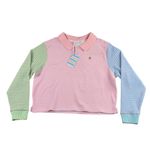 Teddy Fresh  Y2K Pastel Colorblock Knit Polo Sweater 2XL  NWT  F290 Photo 2