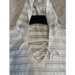 prAna  Top Womens Large Brown Striped Gauzy Hooded Pullover Tie Waist Pocket‎ Photo 9