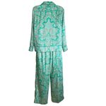 J Crew Collection Drapey Button Top & Pull On Crop Pants Ratti Pendant Paisley S Green Photo 5