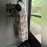 Vintage Komar Leisurely Living sleeveless plaid zip shift dress, size small Blue Photo 3