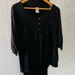 Faded Glory  Black Flowing Women’s Long Sleeve Blouse Photo 0
