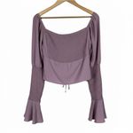 Pink Off Shoulder Bell Sleeve Top Lace Up Cottagecore Womens Size S Puteria XO Photo 3