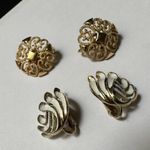 Avon, Crown Trifari Vintage Gold Tone Clip On Earrings Lot Of 2 Signed Photo 5