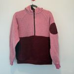 Outdoor Voices  MegaFleece Half-Zip Hoodie in Truffle Pink Burgundy, Size Small Photo 1
