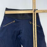 ZARA  Pants Womens Medium Blue Casual‎ High Waist Zip Pocket Leggings Photo 4