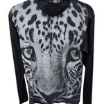 Kayden K Leopard Print Long Sleeve T Shirt Animal Graphic Top Black Photo 0
