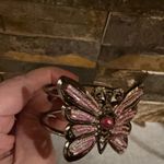 Source Unknown Butterfly Flower Rhinestone Spring Hinge Bracelet costume jewelry Photo 1