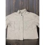 7 For All Mankind  Beige Quilted Cropped Jacket | Boxy Fit Neutral Layer M Photo 2