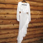 Mac Duggal 49524 Womens White Cut Out Asymmetrical Ruffled Gown Dress Photo 8