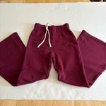 Women's Les Tien Bella Bell Bottom STRUCTURED FLEECE Sweatpants burgundy XS Red Photo 2