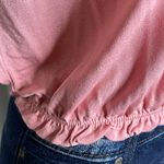 Free Kisses Rose Blush Pink Croptop Blouse Size Medium Ruffled Sleeves and Waist Photo 4