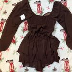 Altar'd State  Dress Mini Brown Long Sleeve Photo 1