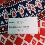 Raga Red and Blue Flirty Boho Mini Skirt NWT Size XS Boho Print Full Skirt Photo 9