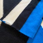 DKNY  Mock Neck Color Blocked Sweater Electric Blue Black Cream Size SMALL Photo 2