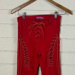 Edikted  Fire Engine Red Lace Up Flare Pants size XS Photo 4