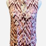 Evereve Pink Brown Printed Blouse Top Lightweight Animal Print M Photo 1