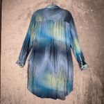 & Other Stories & Other Stories Dress Womens 6 Blue Green Geometric Shirt Dress Silk Colorful Photo 2