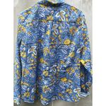 Talbots  Women’s Sz L Classic Button Shirt Botanical Blue Sunflower Spring Photo 15
