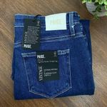 Paige  Stella High Rise Modern Straight Leg Jeans Soleil Destructed Sz 32/14 $239 Photo 13