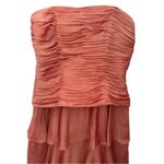 Cachet salmon Strapless Ruched Tiered Cocktail Dress Size 8 Photo 2