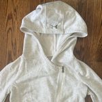 Under Armour  Asymmetrical Zip Up Hoodie White Heather Size Small Cozy Cute Photo 1