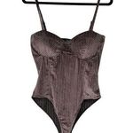 Lulus Flirty Feelings Velvet Mauve Purple Textured Bustier Bodysuit XL Women’s Photo 0
