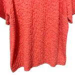 Catherines Womens Textured Sequin Top Orange Crinkle Knit Glam Shimmer Mature Photo 3