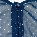 Gap Factory Navy Blue White Polka Dot Blouse Top Photo 4