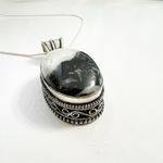 925 Sterling Silver White buffalo Turquoise Necklace Womens Gemstone Jewelry Black Photo 7
