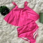 None Ruffle Top High Waist 2 Piece Bikini  Tankini Size Medium NWOT Photo 0